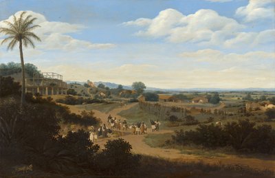 Brazilian Landscape with a House under Construction by Frans Jansz Post