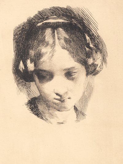 Head of a Young Girl Seen from the Front by Frans Schwartz