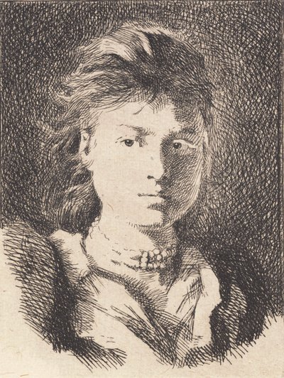 Unfinished Head of a Young Girl, Full Face by Frans Schwartz