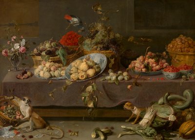 Flowers and Fruit by Frans Snyders or Snijders