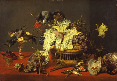 Still Life with Gray Parrot by Frans and workshop Snyders