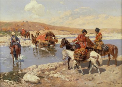 Crossing the River by Franz Alekseevich Roubaud