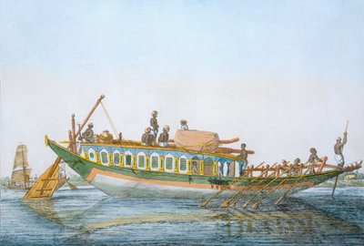 Badjera, a Cabined River Craft with a Large Paddle Rudder, from 