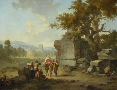 Rustic Landscape with Travellers by Franz Ferg