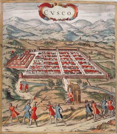 Cuzco, Main Center of Inca Civilization by Franz Hogenberg