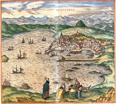 View of Santander, Spain by Franz Hogenberg