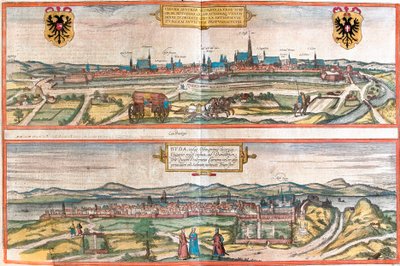 Views of Vienna, Austria and Budapest, Hungary by Franz Hogenberg