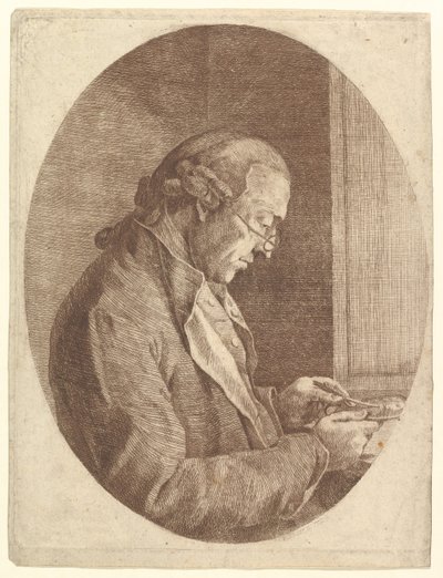 Portrait of an Artist Sketching a Portrait Miniature by Franz Jakob Josef Ignatz von Predl