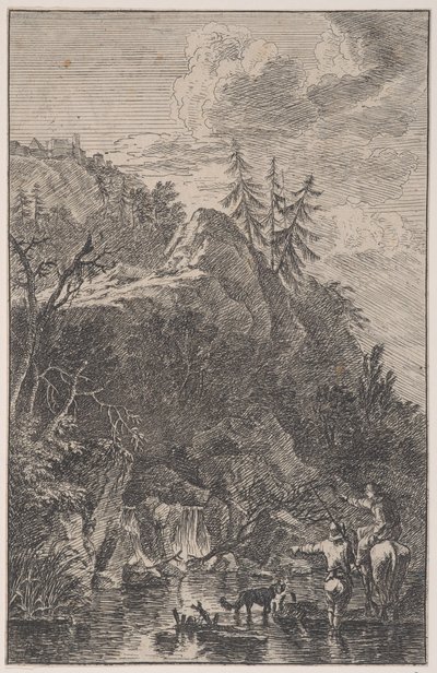 Plate 5: Female Figure on Horseback and a Male Figure with a Dog Standing in a Street by Franz Joachim Beich