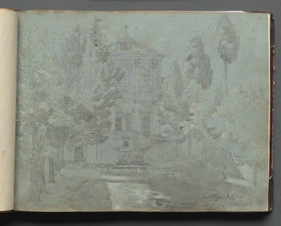 Album with Views of Rome and Surroundings, Landscape Studies, page 05a: Saint Isidoro by Franz Johann Heinrich Nadorp