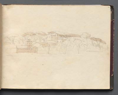 Album with Views of Rome and Surroundings, Landscape Studies, page 30a: Roman Panoramic View by Franz Johann Heinrich Nadorp
