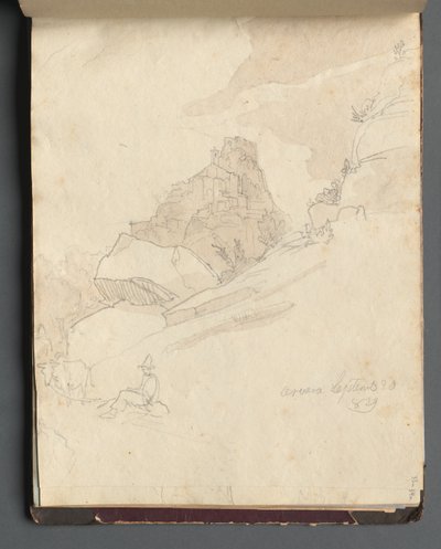 Album with Views of Rome and Surroundings, Landscape Studies, page 33a: Cervera by Franz Johann Heinrich Nadorp