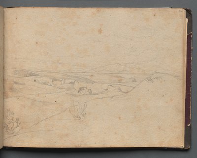 Album with Views of Rome and Surroundings, Landscape Studies, page 40a: Roman Landscape by Franz Johann Heinrich Nadorp