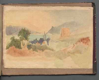 Album with Views of Rome and Surroundings, Landscape Studies, page 54a: Roman Landscape by Franz Johann Heinrich Nadorp