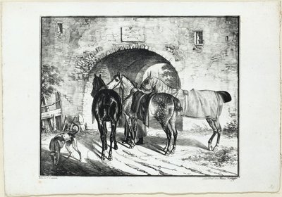 Three Horses at the Gateway by Franz Krüger