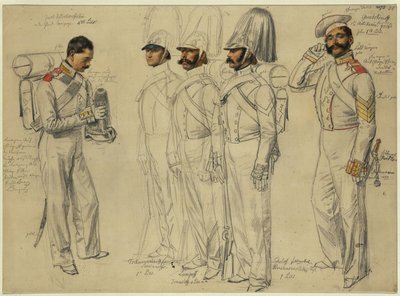 Jacob Kotscheroffskoy, Tschumarinoff Semianoffs, Lumpoff Ismailoff, Sokoloff Feldwebel Gewdokimoff by Franz Krüger