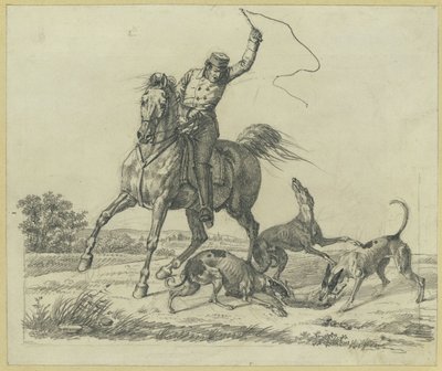 Rider and Four Dogs Tearing at a Hare by Franz Krüger