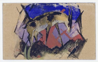 Antelope (also: Ibex) (Postcard to Else Lasker-Schüler) by Franz Marc