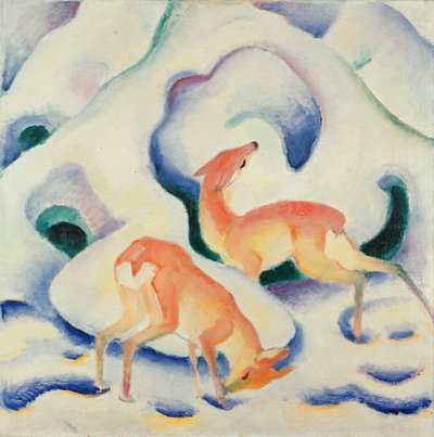 Deer in the Snow II by Franz Marc