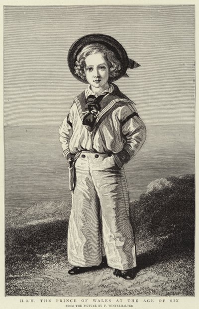 H R H The Prince of Wales at the age of Six (engraving) by Franz Xaver  Winterhalter (after)