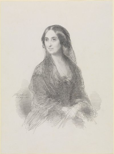Portrait of a Lady in Spanish Costume, Seated, Half-Length by Franz Xaver Winterhalter