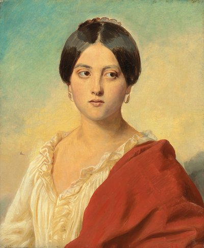 Portrait of an Italian Girl, Half Length by Franz Xaver Winterhalter