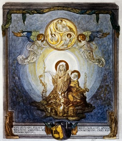 Faith is substance of things we hope for, And evidence of those that are not seen, And this appears to me its quiddity, canto XXIV, Heaven, Divine Comedy by Dante Alighieri, illustration by Franz von Bayros by Franz von  Bayros