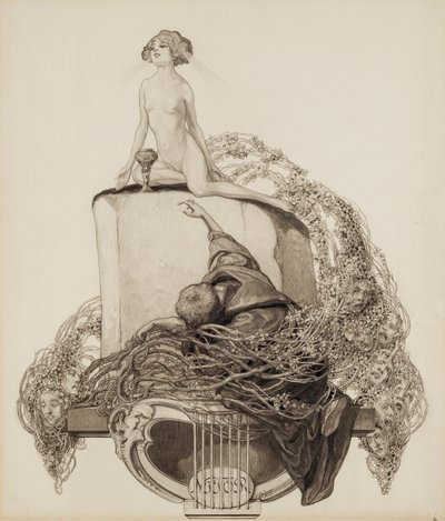 Ex Libris Walther and Amelia Fahrenhorst by Franz von Bayros