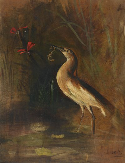 Heron and Salamander by Franz von Lenbach