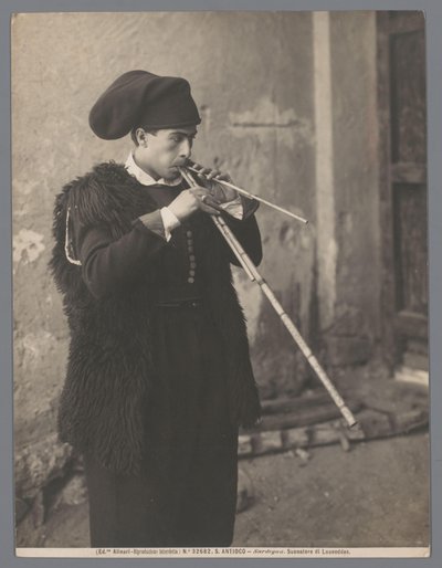 Flute Player with Headgear (Suonatore di Launeddas) by Fratelli Alinari
