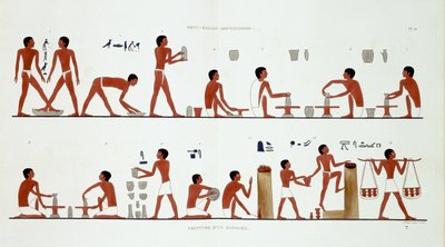 Potters at Work, from a Rare Record of Frescoes from Thebes, recorded 1819-1822 on his second visit to Egypt by Frederic Cailliaud by Frederic (after) Cailliaud