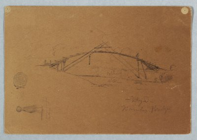 Bamboo Bridge at Buga, Colombia and Girl Carrying a Jar, Cartago, Colombia, July 1853 by Frederic Edwin Church