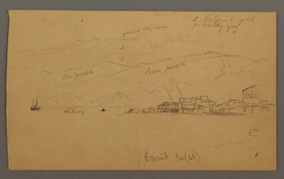 Bay with Houses, Mountains Behind, January 1868 by Frederic Edwin Church
