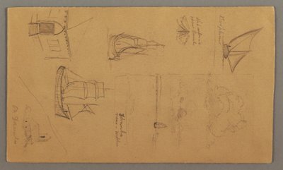Boat Studies, Cloud Study, Two Buildings, possibly 1868 by Frederic Edwin Church