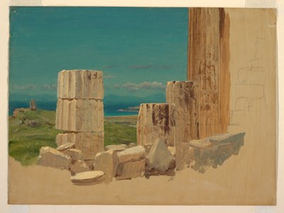 Broken Columns, View from the Parthenon, Athens, April 1869 by Frederic Edwin Church