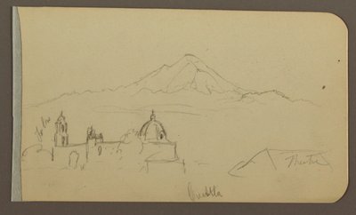 Drawing, Cathedral, Mountain, Cuautla; Verso: House, Church, Tree Cuautla, February 1885 by Frederic Edwin Church