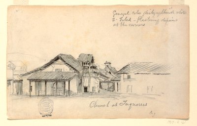 Drawing, Church at Tuquerres, Colombia, August 1853 by Frederic Edwin Church