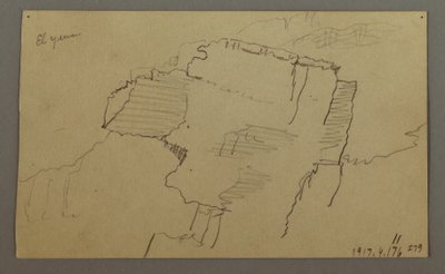 El Yemen Valley, Arabia: Rock Wall, February 20, 1868 by Frederic Edwin Church