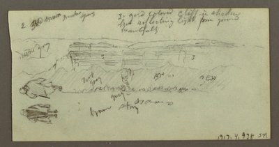 Figure Riding Camel, Figure Walking, Hillside, and Hilltop, possibly 1868 by Frederic Edwin Church