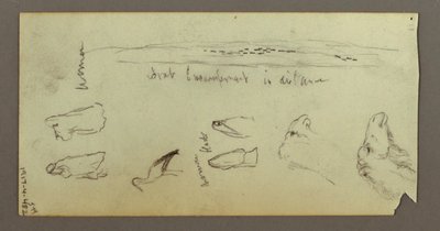 Figure Riding a Camel, Carrying a Spear, Two Figure Studies, possibly 1868 by Frederic Edwin Church