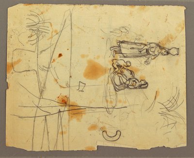 Figure Sketches; Verso: Bookcase, 1853 by Frederic Edwin Church