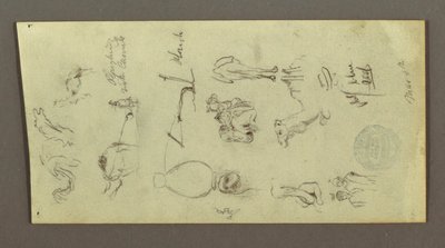 Figure and Camel Studies, March 4, possibly 1868 by Frederic Edwin Church
