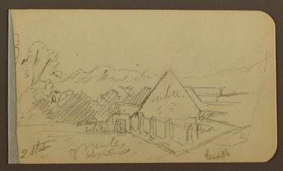 Garden, House, Cuautla; Verso: Church, Barn, Cuautla, February 1885 by Frederic Edwin Church