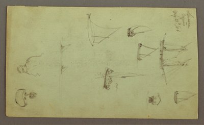 Head of a Man, Man Smoking, Sailboat Studies, House, May 27, 1868 by Frederic Edwin Church