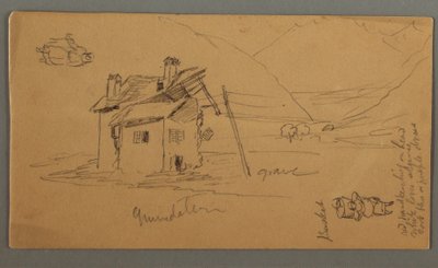 Half-Ruined House in Valley, Two Figures, 1868 by Frederic Edwin Church