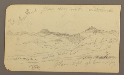 Landscape, Houses; Verso: Tree Top, February 1885 by Frederic Edwin Church