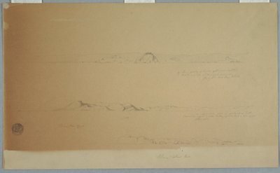 Landscape Near Fogo Island, Brimstone, Head, Change Island Rocks, July 2, 1869 by Frederic Edwin Church
