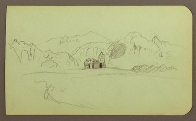 Landscape with Church; Verso: Landscape, 1883 by Frederic Edwin Church