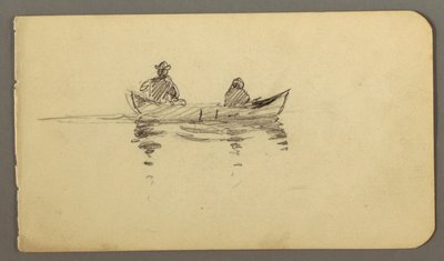 Man and woman in canoe, possibly 1878 by Frederic Edwin Church