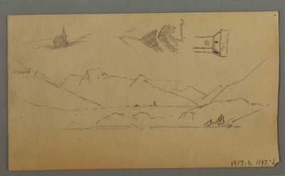 Medieval Castle, Two Towers, Figure Studies, near Thun, Possibly 1868 by Frederic Edwin Church